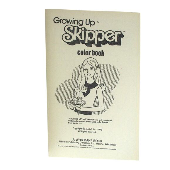 Mattel Growing Up Skipper Coloring Book w/ Paper Doll UNUSED 1978 Whitman NEW - Picture 5 of 8
